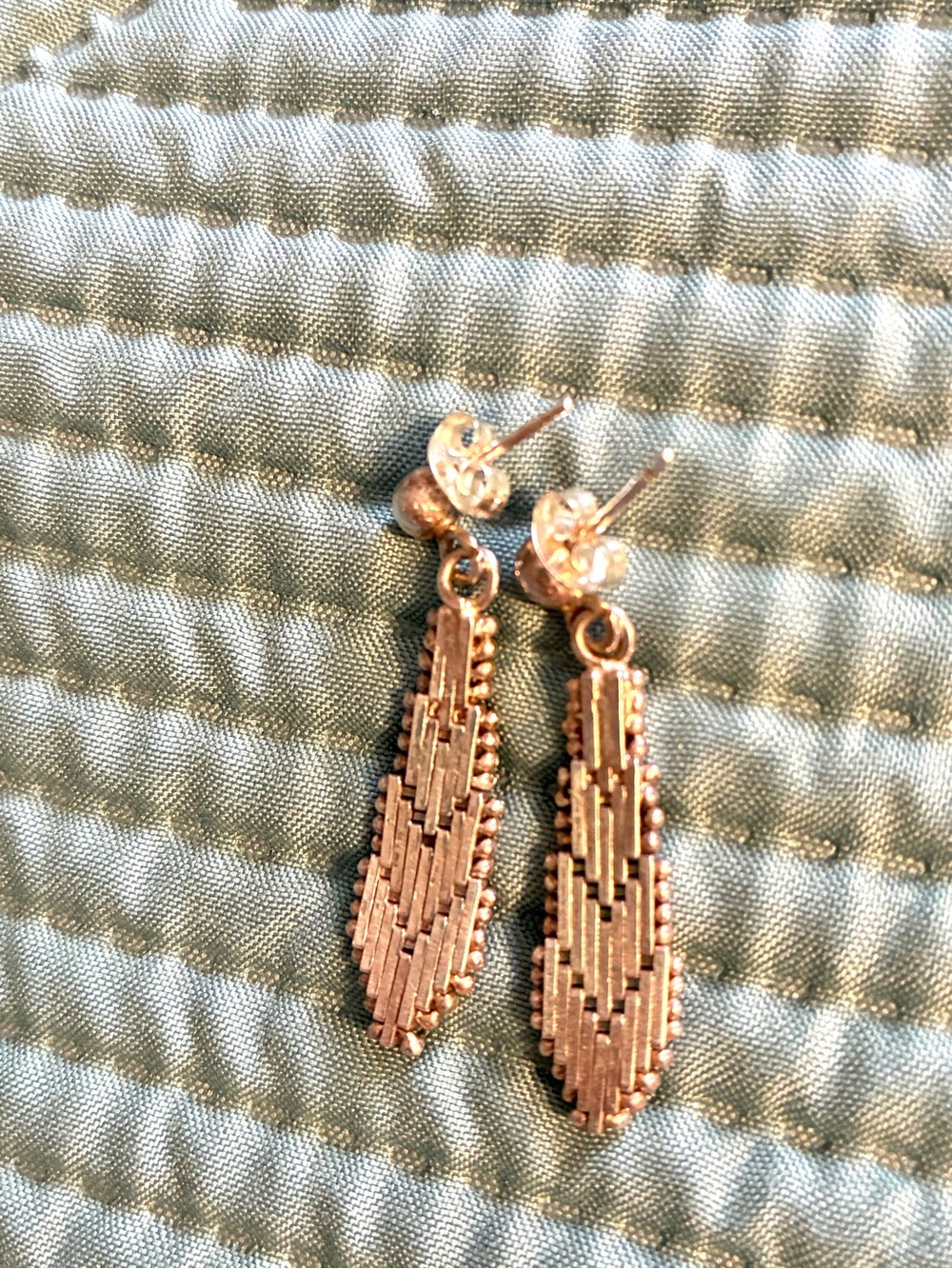 Sterling Chevron Vintage Earrings - Picture 2 of 4